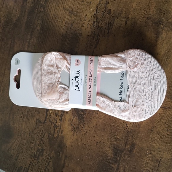 Pudus Accessories - Pudus M/L Almost Naked | No-Show Lace Liner | Pink | 2-Pack Size pastel pink